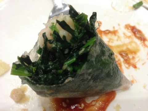 Innerside of the Spinach with shrimp #dontsayibojio