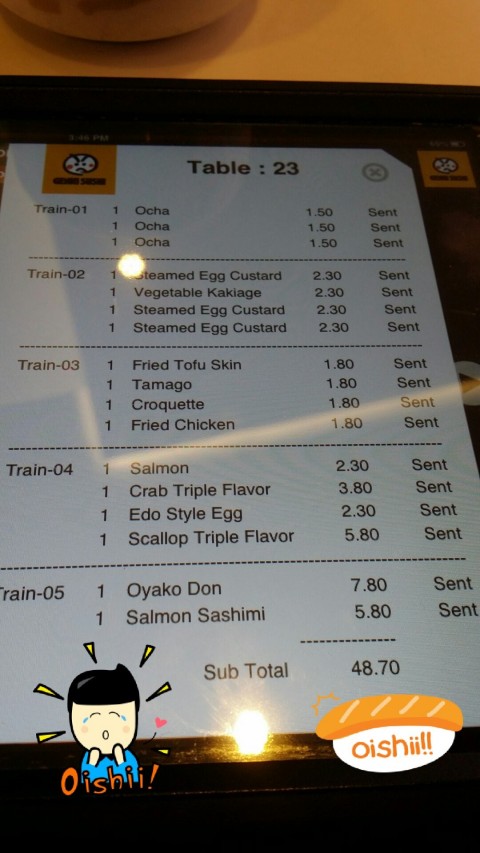 #dontsayibojio Genki Sushi prices!