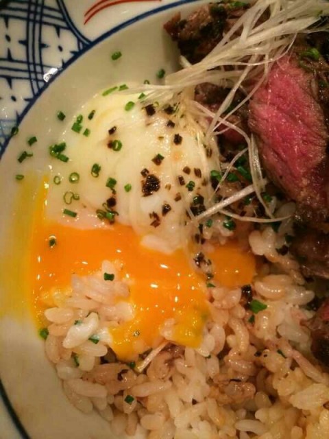Check out the lovely onsen egg & beef! DIVINE. 