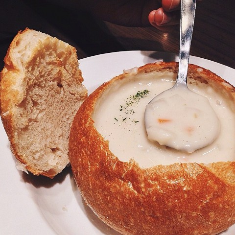 Served in a bread bowl