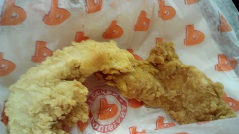 the chicken tender tasted better than the fish!