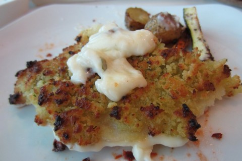exquisite garlic herb crusted dory fillet