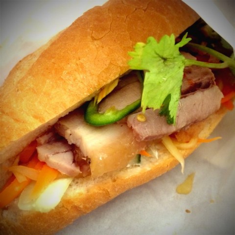 Pretty decent Banh Mi. Wish the pork was more tender.