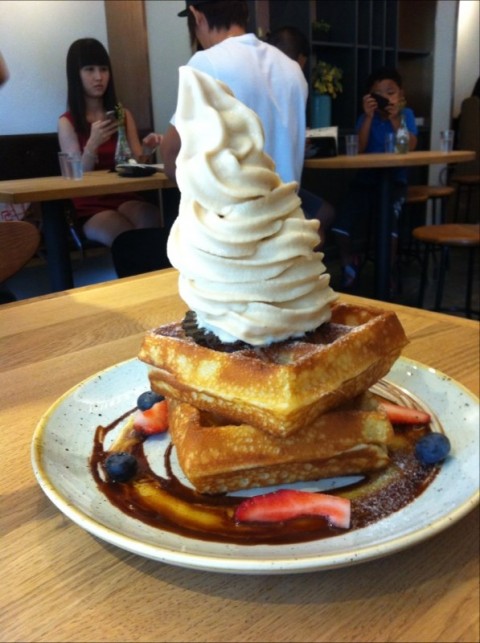 Waffles with earl grey lavender soft serve. Lovely!