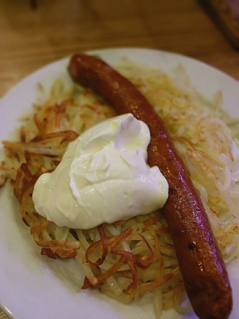 Rosti is good. sausage abit too dry and salty.