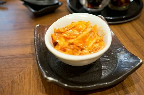 Appetiser which is like kimchi with tomato sauce. abit. odd.