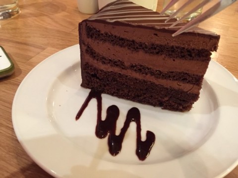 Yummy chocolate cake.