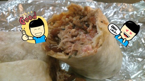 Lip-smacking, thick and juicy burrito.