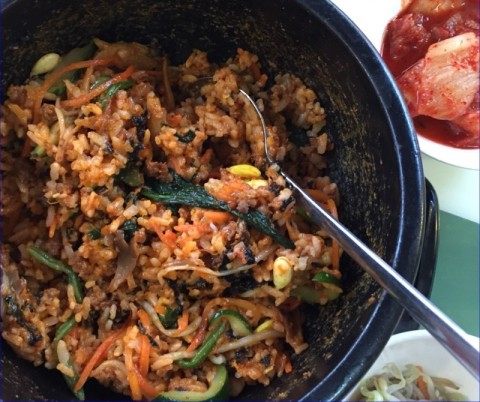You can't go wrong with Bibimbap!