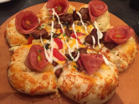 Chinese New Year special, nice looking and delicious pizza with stuffed crust.