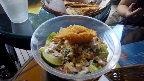 fried pacific dory topped my mexican rice bowl.


