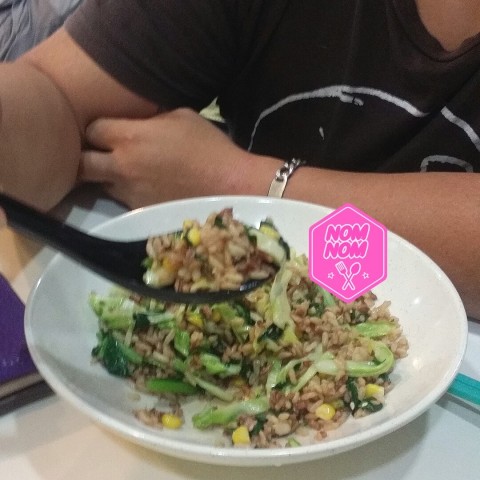 My man-friend had a nice tasty bowl of Brown rice with vegetables and more!!