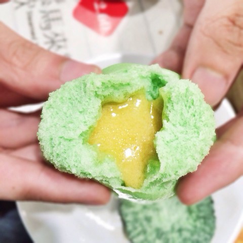 A nice change from the usual white buns - a wave of pandan fragrance would greet your nose as you proceed to nom it!