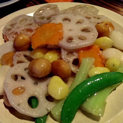 Something different from the normal veg dishes you get out there. Loved the crunch of the lotus root & the overall dish!