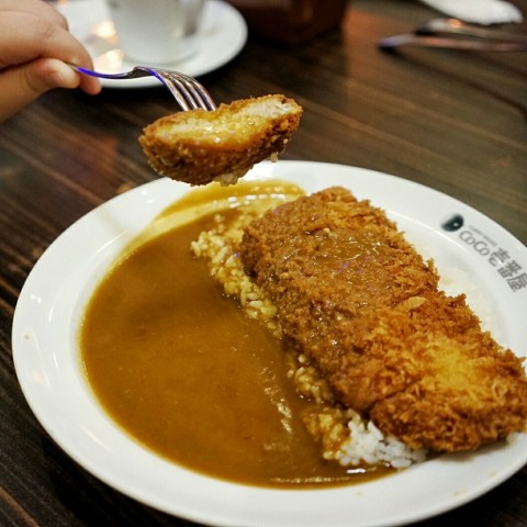 Crispy on the outside and yet tender inside. the cutlets rawk. didn't even get overly soggy from the curry. I am impressed.