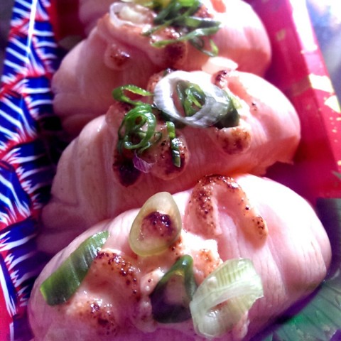 This satisfied my aburi salmon belly sushi craving and I liked the touch of torched mentaiko on the top!