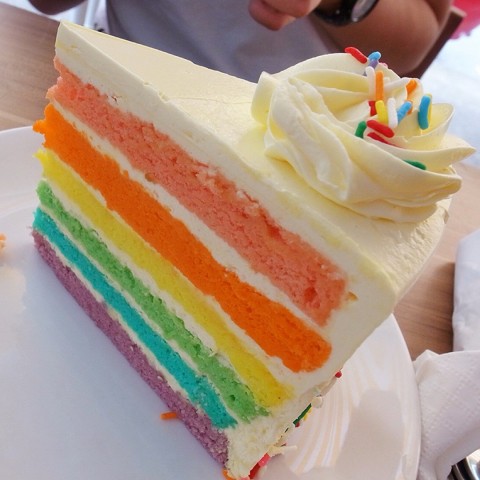 Rainbow cake is nice
