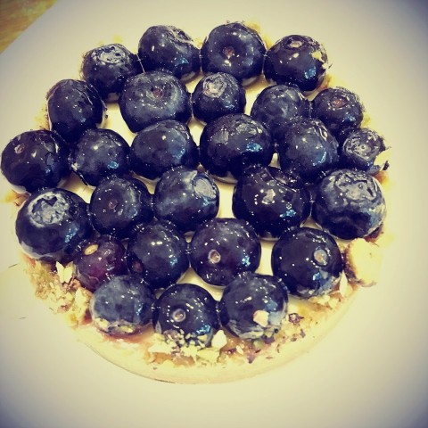 Blueberry packed fruit tart